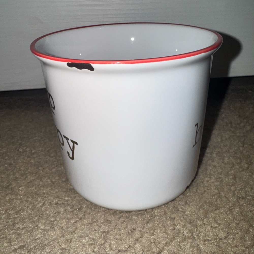 ❤️2 for 10❤️ Natural life Cup of Happy White coffee cup mug with Red Rim - Picture 5 of 6